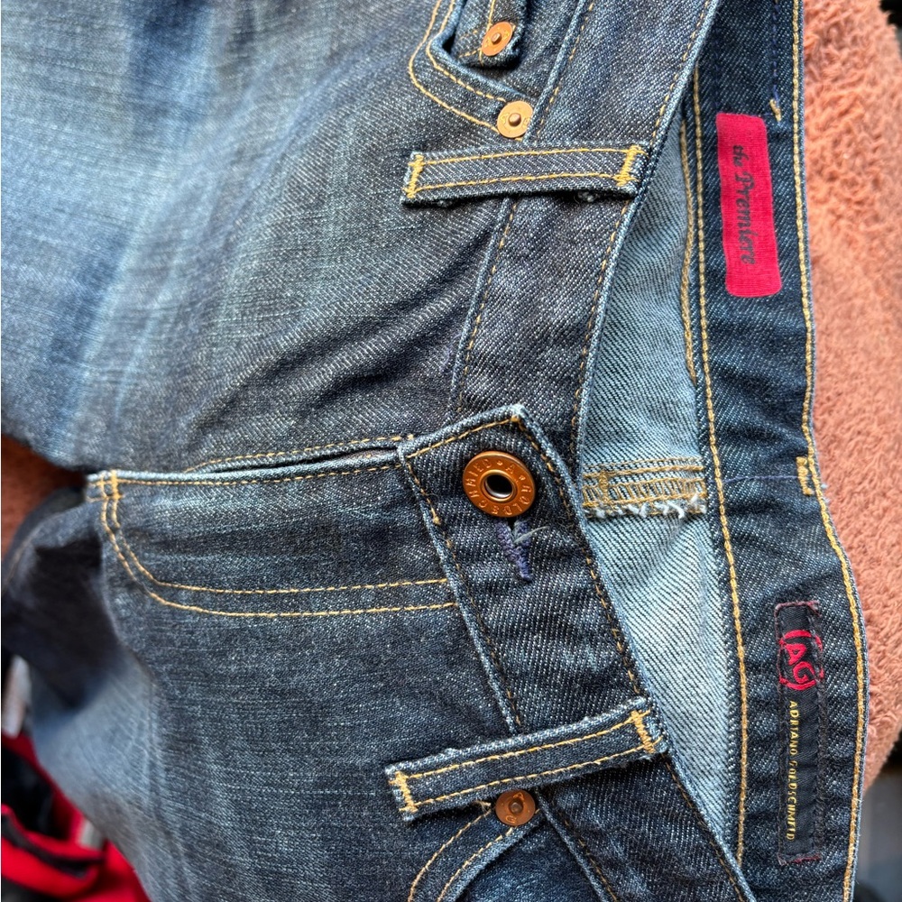 AG Adriano Goldschmied Dark Blue Straight Leg Jeans